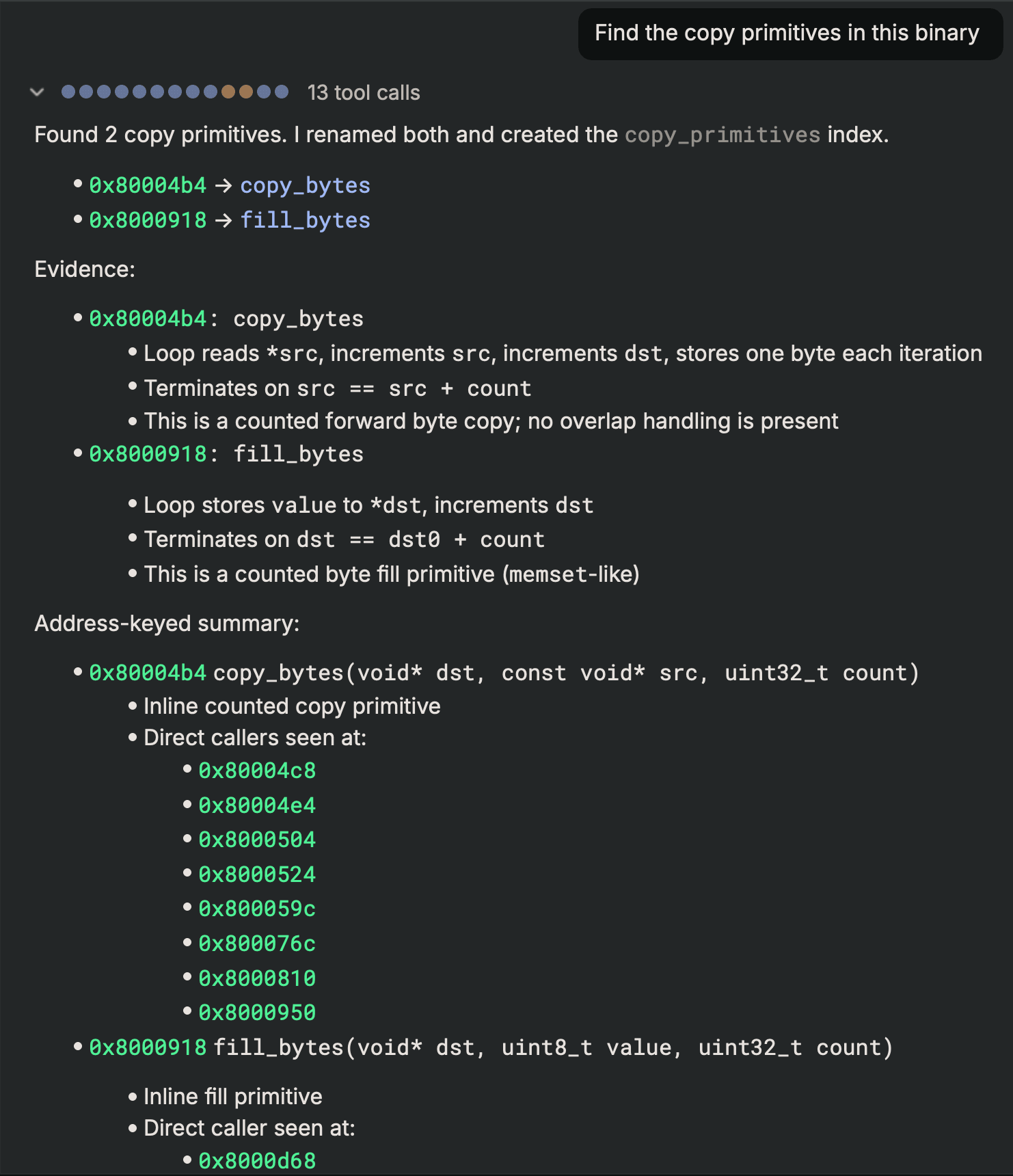 Sidekick broad search in Binary Ninja