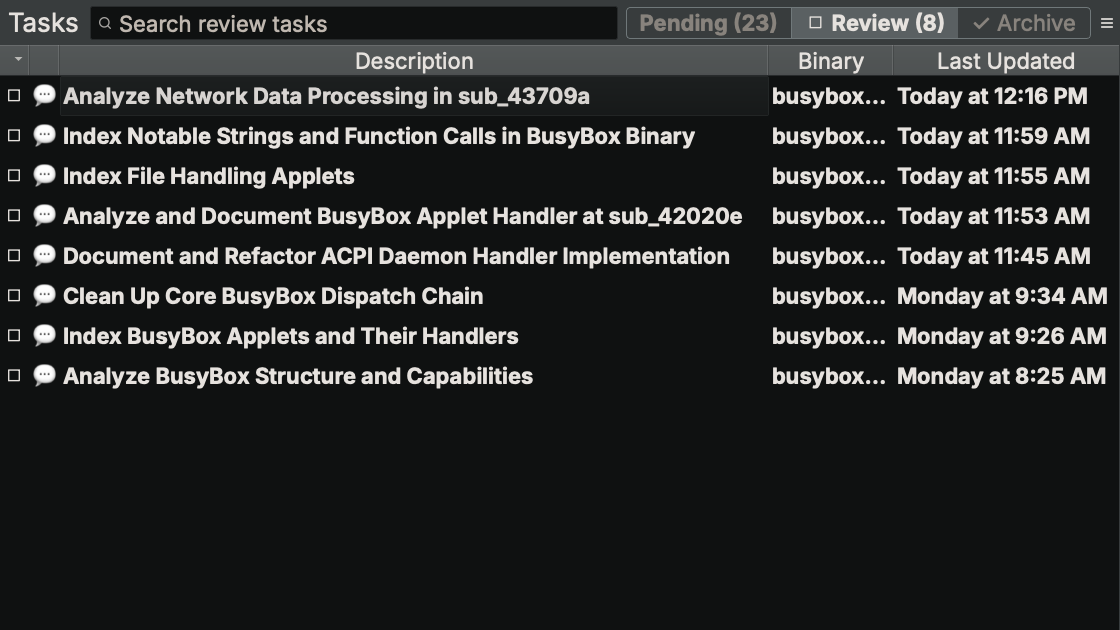 Task results are ready for review at your convenience.